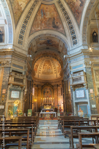 ROME  ITALY - AUGUST 31  2021  The nave of church Chiesa di Santa Dorotea.