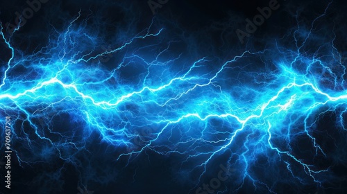 Electric lightning background with blue streaks