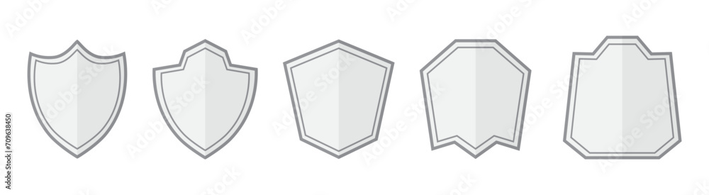 Metallic shield collection protection symbol vector illustration Metallic shield collection protection symbol vector illustration
