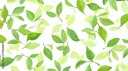 Green tea leaves seamless texture © Atthawut