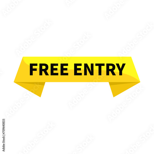 Free Entry Yellow Ribbon Rectangle Shape For Promotion Business Marketing Information Social Media Announcement
 photo