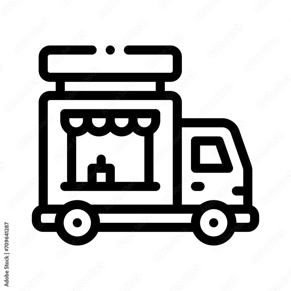 food truck line icon