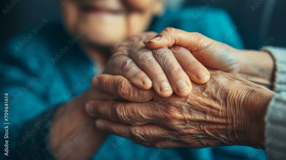 hands of the elderly person