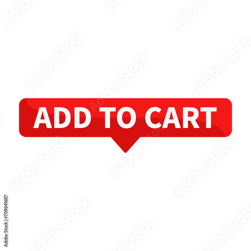 Add To Cart In Red Rectangle Shape For Sale Promotion Business Marketing Social Media Information Announcement
