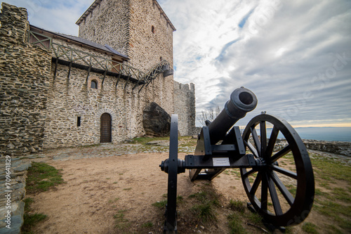 View of the Vrsac castle. Architecture of medieval fortifications photo