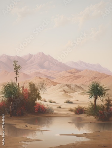 Wallpaper Mural Desert Oases Wall Prints: Isolated Refuge for Captivating Decor Torontodigital.ca