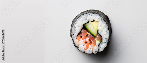 sushi roll, with empty copy space, food advertising, professional food photography  