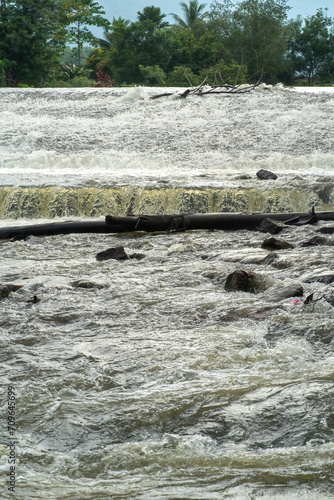 Close up of the water flowing at the river. photo