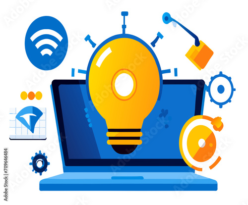 VoIP settings gear. vektor icon illustation