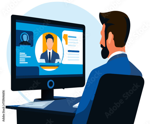 Video conferencing. vektor icon illustation