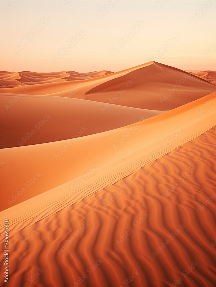 Sunset Desert Horizons: Wall Prints of Dune Beauty