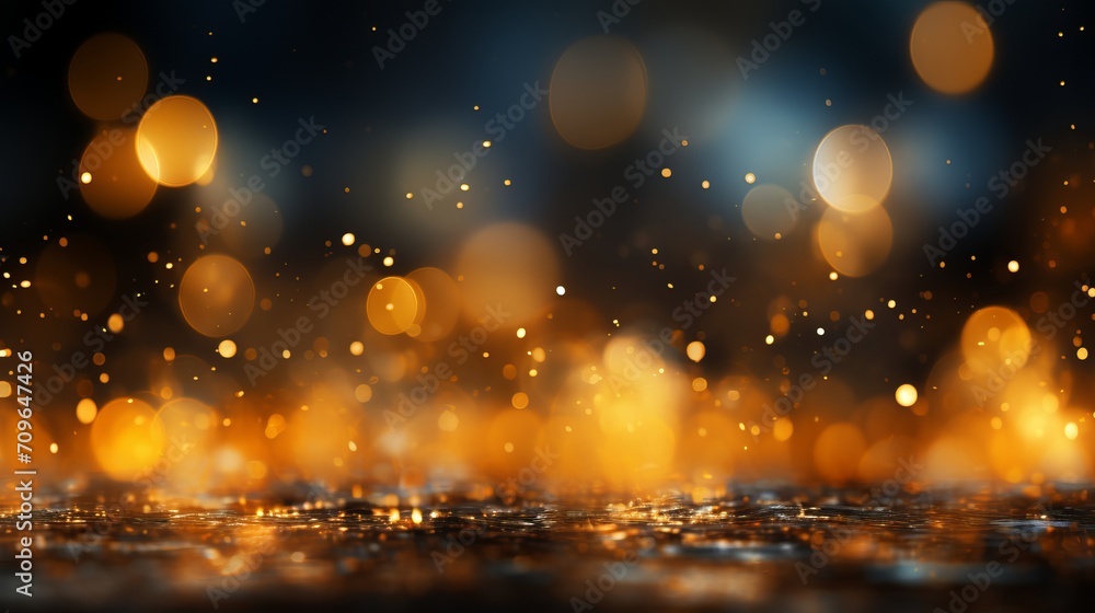 Vibrant yellow glowing particles creating a captivating and ethereal abstract bokeh background Vibrant yellow glowing particles creating a captivating and ethereal abstract bokeh background