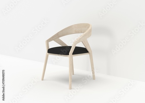 Modern Chair with white Background 3D Render