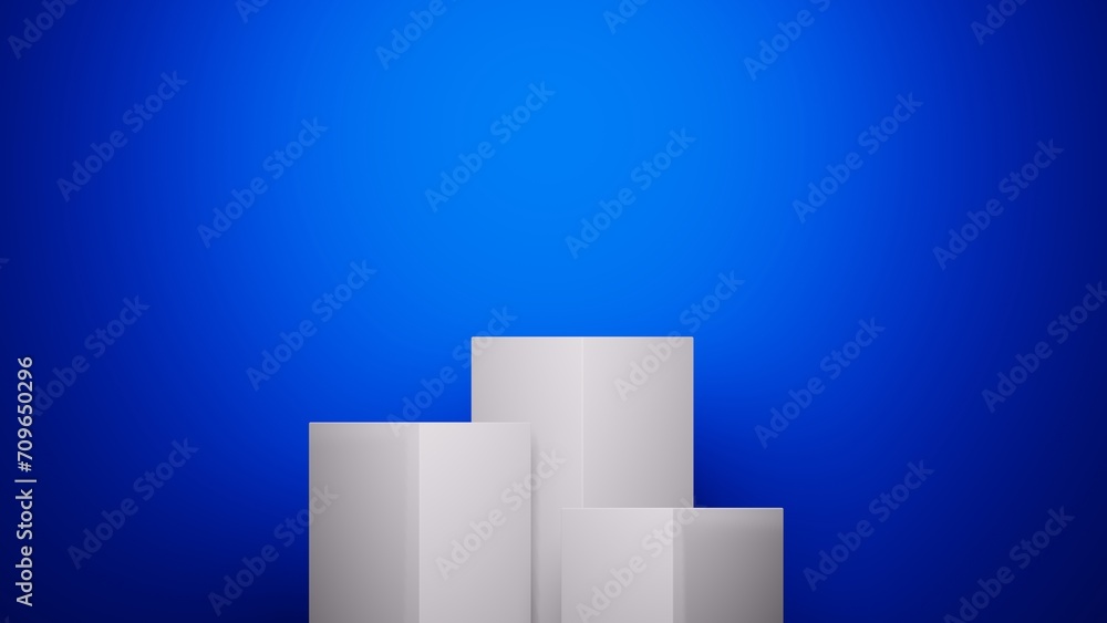 Blue background for product presentation with shadows and light. Empty podiums. Mockup. Blue background for product presentation with shadows and light. Empty podiums. Mockup.