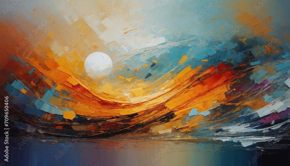 Fototapeta premium Abstract grunge brush colorful oil painting. AI generated