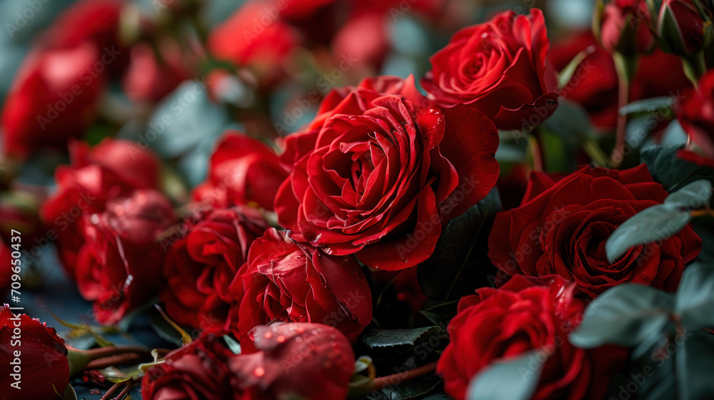 Romantic Valentine's Day Background with Beautiful Heart-Shaped Red Roses, Love, Passion, and Affection in Every Petal Romantic Valentine's Day Background with Beautiful Heart-Shaped Red Roses, Love, Passion, and Affection in Every Petal