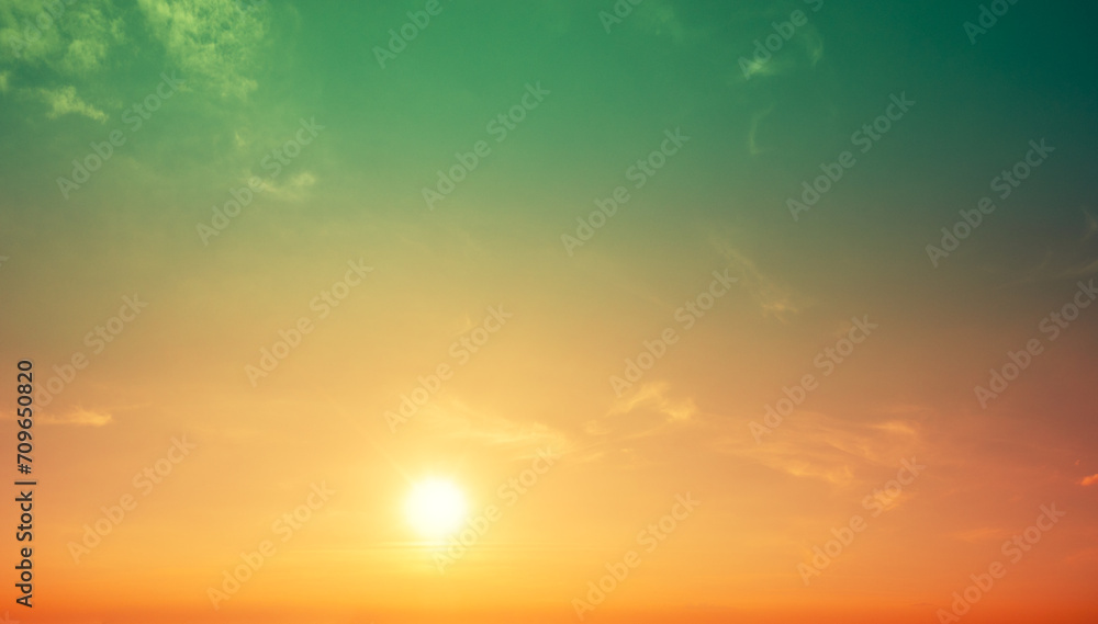 Fototapeta premium Colorful cloudy sky at sunset. Gradient color. Sky texture, abstract nature background