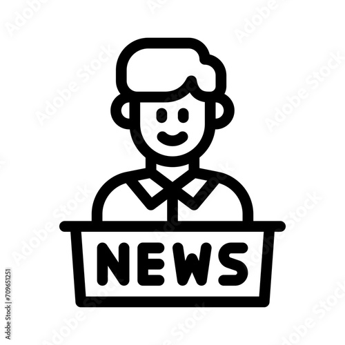journalist line icon