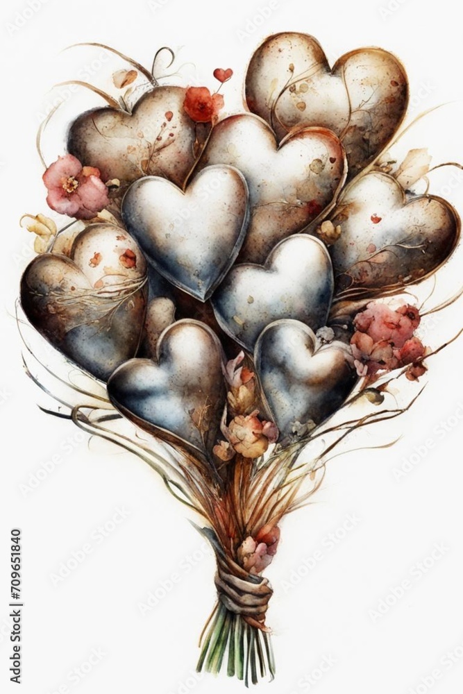 Fototapeta premium heart in the grass
