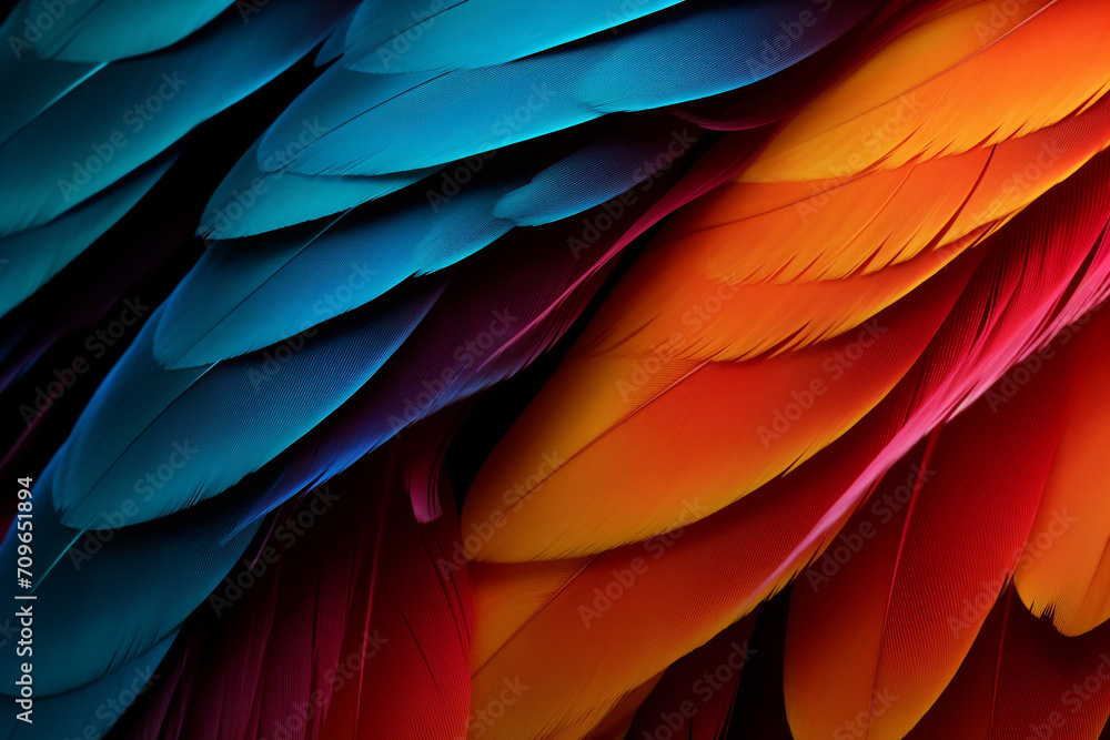 parrot feathers seen under a microscope with exaggerated contrast , soft shadow, volumetric lighting created with Generative Ai parrot feathers seen under a microscope with exaggerated contrast , soft shadow, volumetric lighting created with Generative Ai