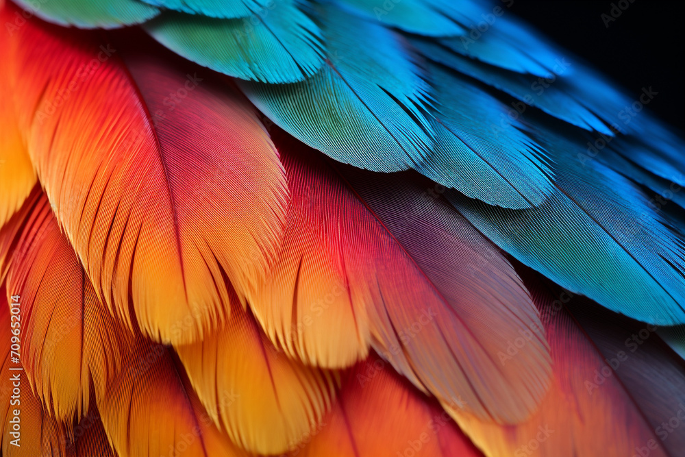 parrot feathers seen under a microscope with exaggerated contrast , soft shadow, volumetric lighting created with Generative Ai parrot feathers seen under a microscope with exaggerated contrast , soft shadow, volumetric lighting created with Generative Ai