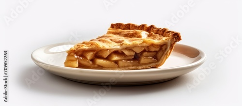 Pie on a white plate white background