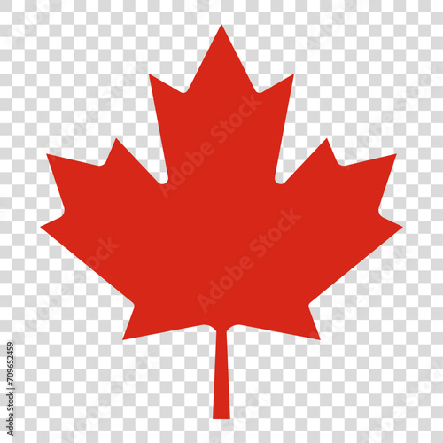 Canada maple leaf icon. Vector illustration isolated on transparent background photo