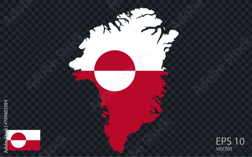 Vector map of Greenland. Vector design isolated on grey background.
