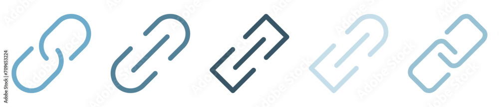 Url link icon set. Chain, link icons. Vector illustration Url link icon set. Chain, link icons. Vector illustration