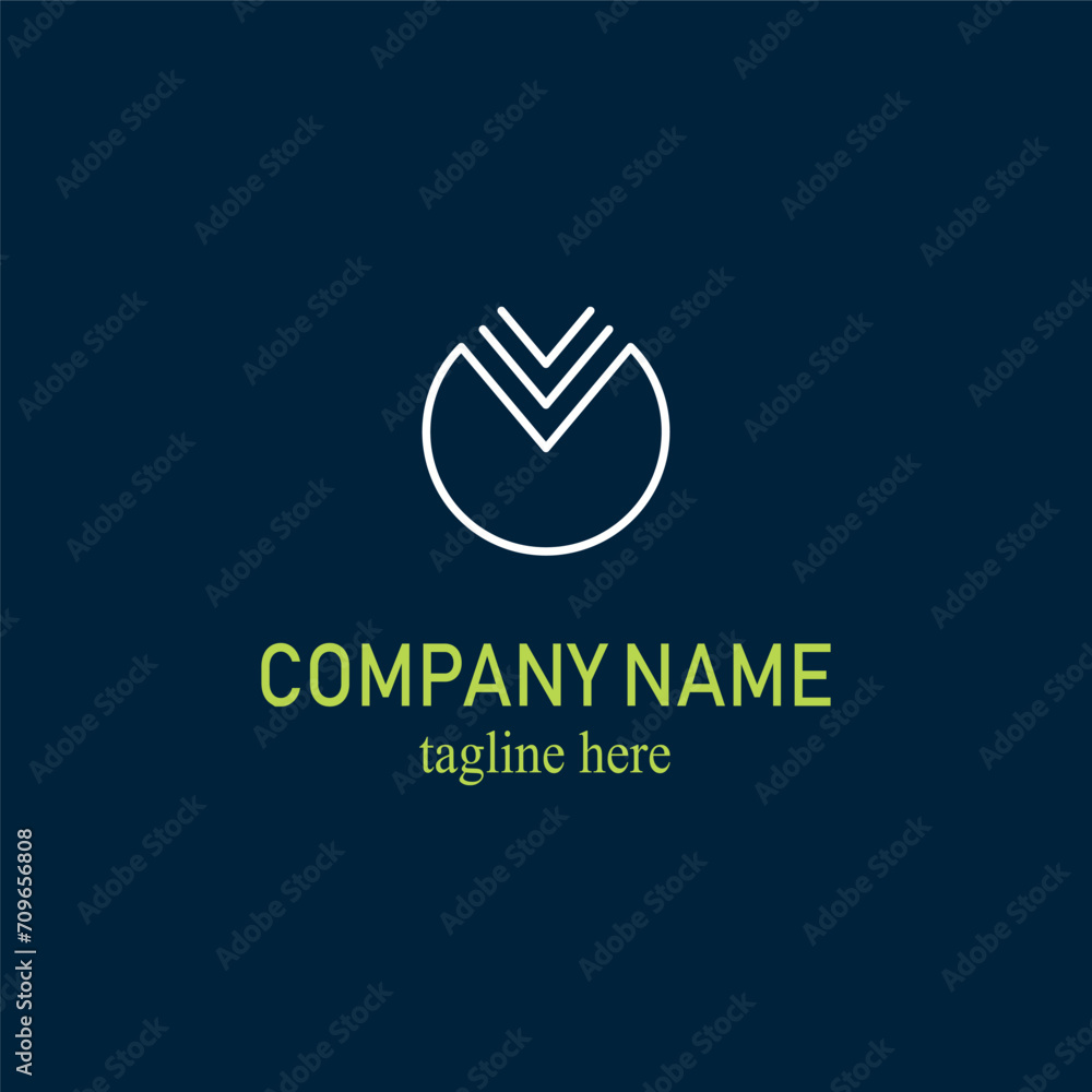 Diagonal and circle combined logo connected with government agency or private company flat logo Diagonal and circle combined logo connected with government agency or private company flat logo