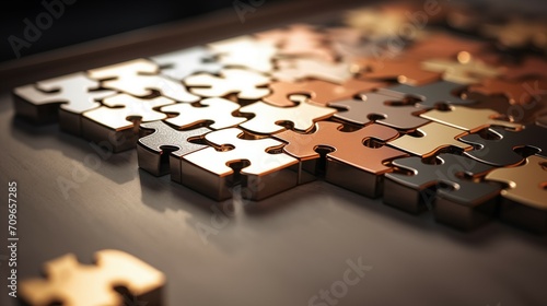 3d render of a missing jigsaw puzzle pieces.
