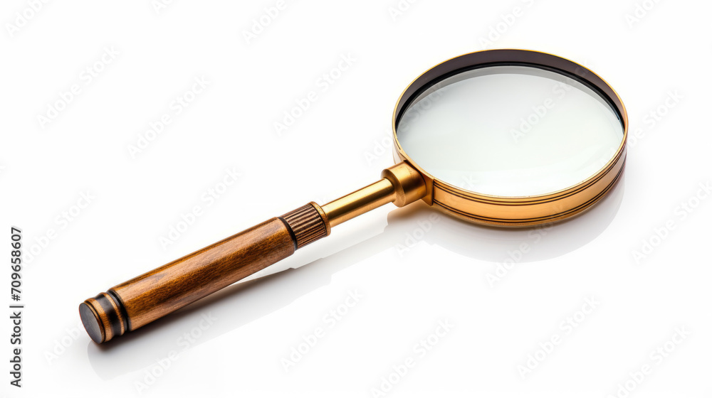 Bronze ornamented magnifying glass isolated on a white background. Bronze ornamented magnifying glass isolated on a white background.
