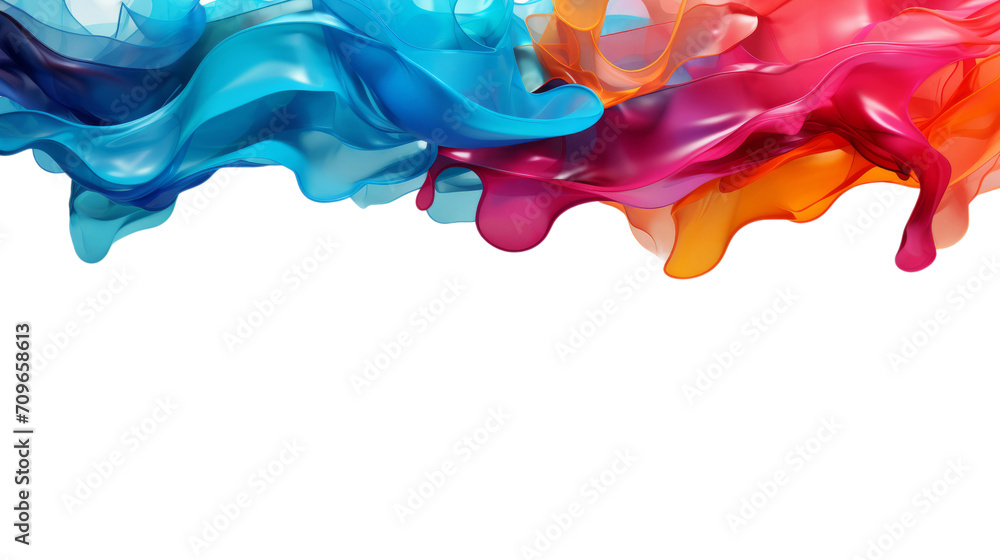 Fototapeta premium Liquid wavy colorful splash isolated on a white background.