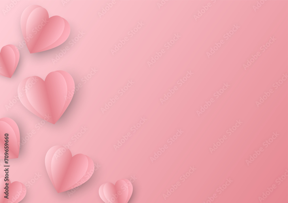 Pink love heart Valentine background