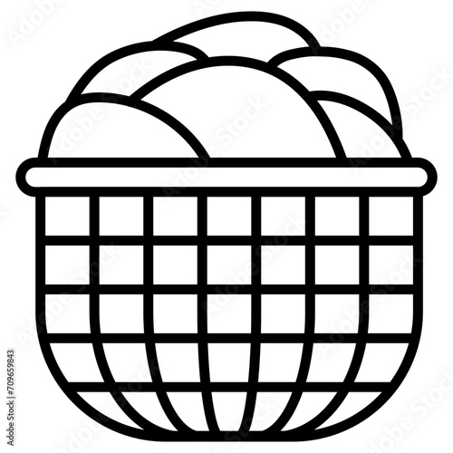 Basket for dirty clothes prepared for washing, clothes basket laundry