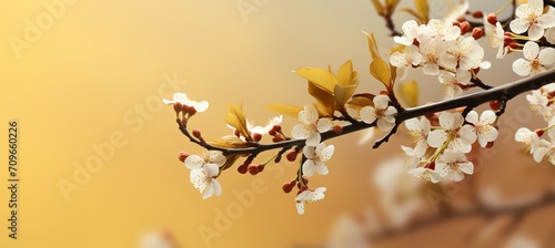 Colorful minimalistic spring background in yellow for product placement and advertising purposes