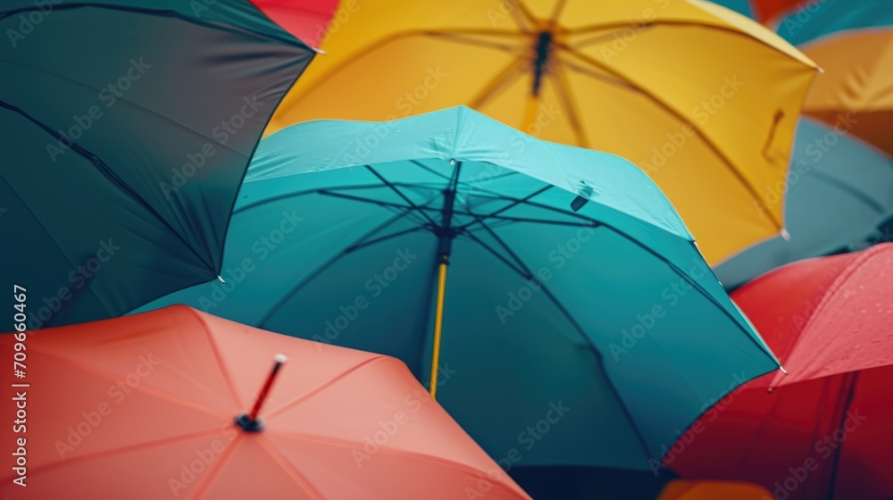 Colorful Umbrellas in the Air