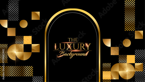 Black and Gold Award Background. Modern Luxury and Premium Design Template. Beautiful Wedding Template. Celebrating Graphics for Birthday and Event occasion. Royal Looking Creative Design Pattern.