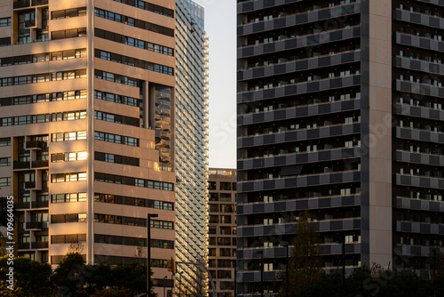 facade of modern apartments in Barcelona photo