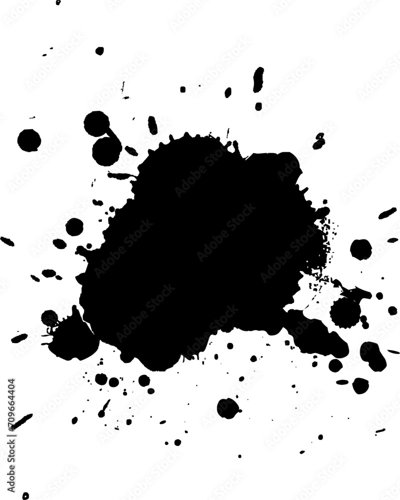 black brushed ink splatter splash grunge graphic style element on white background black brushed ink splatter splash grunge graphic style element on white background