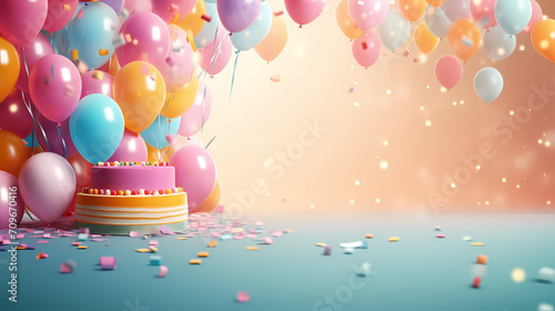 Colorful balloon decoration for birthday celebration