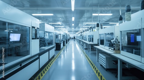The huge factory for the production of modern microchips
