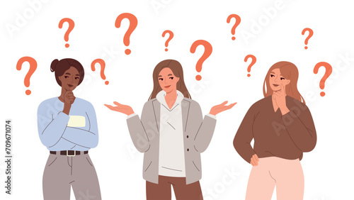 People standing and thinking together