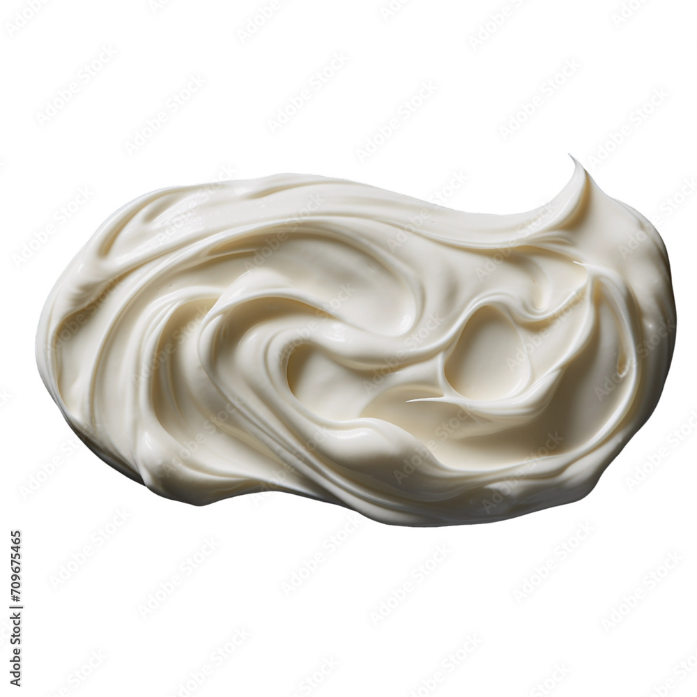 Top view mayonnaise sauce or whipped cream Isolated transparent, Generative AI Top view mayonnaise sauce or whipped cream Isolated transparent, Generative AI