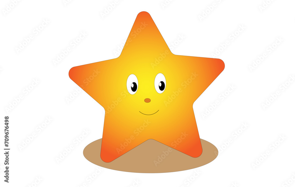yellow star character on a white background yellow star character on a white background