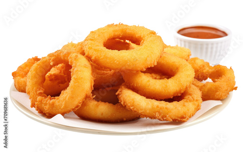 Crispy Onion Rings Delight isolated on transparent Background