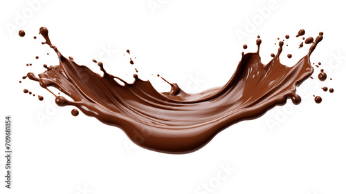 Chocolate splash isolated on white background cut-out png