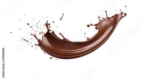Chocolate splash isolated on white background cut-out png