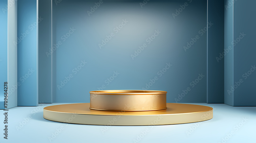 Fototapeta premium Modern round product advertising podium, booth, stage, product background, promotional event background