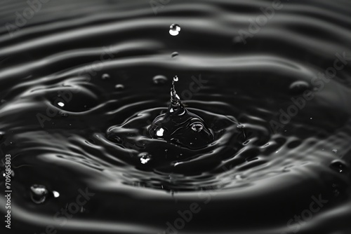 A simple yet captivating black and white photograph of a single drop of water. This versatile image can be used in various projects,